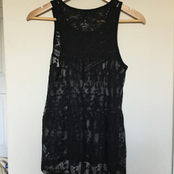 Express Black Lace Sleeveless Tunic - Picture 5 of 9